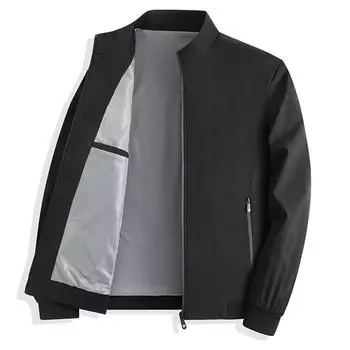 Весенние и осенние тонкие топы, мужские куртки, мужская одежда среднего и пожилого возраста, одежда для отца, куртка для папы M серый