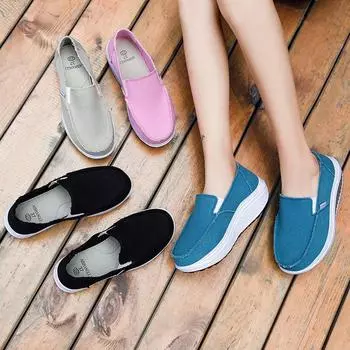 Весенние и осенние туфли-качалки, женская дышащая обувь, повседневная спортивная обувь для студентов, туфли на платформе, одиночные туфли, один ботинок 35 чёрный