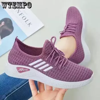 Весенние и осенние туфли-лодочки Bean Shoes Женские летние туфли Mesh Elderly Shoes 35 фиолетовый