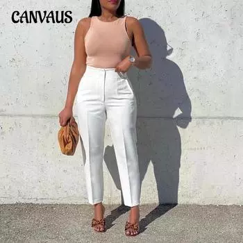Весенние и осенние женские брюки большого размера, модные темпераментные повседневные тонкие брюки в стиле вестерн с высокой талией, однотонные профессиональные брюки