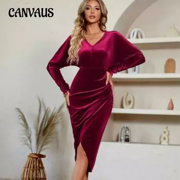 Весенние и осенние женские платья, повседневные платья, модные однотонные платья с v-образным вырезом на талии S чёрный