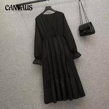 Весенние и осенние женские платья, уменьшающие возраст живота, платья больших размеров, платье для подруги, M-4XL M