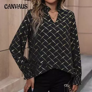 Весенние и осенние женские рубашки, темперамент, элегантная модная рубашка с длинным рукавом с горячим тиснением, топ S