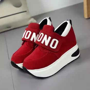 Весенние и осенние женские туфли с толстой подошвой, увеличивающей рост, стелькой, качающейся подошвой, без застежек, спортивная обувь на танкетке Magic Stick, женская мода 40 красный