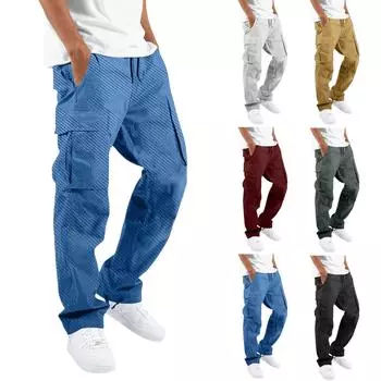 Весенние и спортивные однотонные брюки для фитнеса, свободные, для бега, повседневные, большого размера, хлопковые спортивные штаны L чёрный