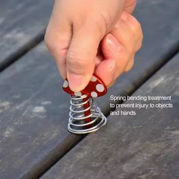 Весенние колья для палатки, ветрозащитные, регулируемые, компактные, портативные, грибные, якоря для палатки, ветровая веревка, колышки, аксессуары для кемпинга 6pcs красный