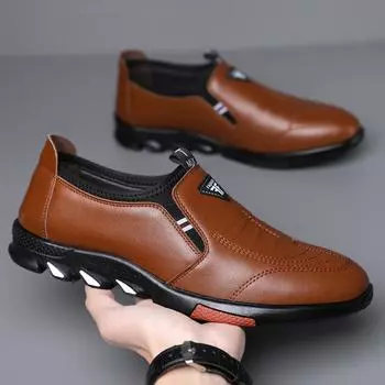 Весенние кожаные туфли мужские новые мягкие кожаные мужские деловые британские Fengzi весенние повседневные мужские туфли для папы 39