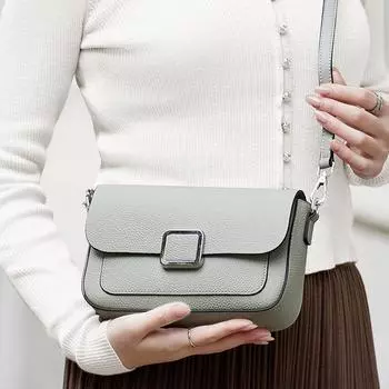 Весенние кожаные женские сумки, высококачественная коровья кожа, однотонные женские сумки на одно плечо и сумки через плечо 22*6*15cm белый