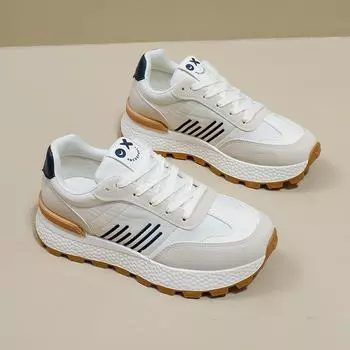 Весенние кроссовки Agan, новые женские повседневные кроссовки для бега на открытом воздухе, уличный стиль, материал PU, резиновый верх 35