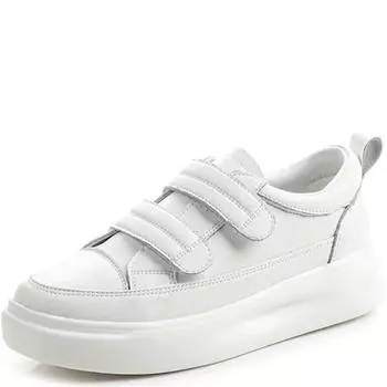 Весенние кроссовки Новые женские мокасины на толстой подошве из натуральной кожи Женская обувь Летние повседневные туфли на плоской подошве для женщин 35 белый