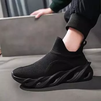 Весенние кроссовки Slip-On Luxury Brand High Quality для мужчин 2024 года, дизайнерская обувь Top Brand Vulcanise, зимняя обувь Soes для мужчин, теннис 36 чёрный