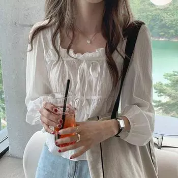 Весенние льняные хлопковые рубашки, топы, повседневные белые блузки для женщин с длинным рукавом, корейские женские блузки, женские мягкие блузы XL белый