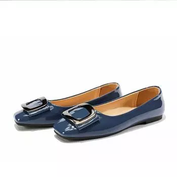 Весенние летние туфли женские на плоской подошве элегантные офисные туфли женские брендовые однотонные туфли черные синие большие размеры 42 A4588 5.5