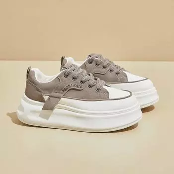 Весенние маленькие белые туфли новая корейская версия ins студентки платформа увеличивающая рост спортивные кеды повседневная уличная съемка HB277 34 серый