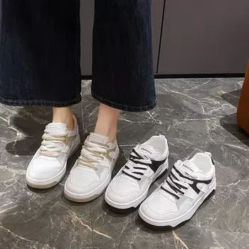 Весенние маленькие белые туфли Новые женские студенческие туфли на платформе с повышением спортивной обуви для сноуборда Повседневные 35