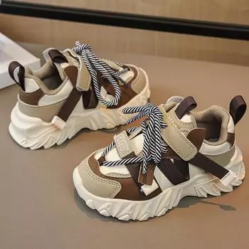Весенние модные кроссовки для мальчиков, детская обувь для маленьких девочек, детская спортивная обувь для отдыха на открытом воздухе 26 хаки