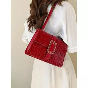 Весенние модные маленькие сумки через плечо с клапаном для женщин, высококачественная женская сумка с крокодиловым принтом, модные сумки в форме трапеции