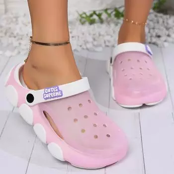 Весенние модные новые сексуальные однотонные сандалии, удобные повседневные женские тапочки с толстой подошвой и круглым носком 35