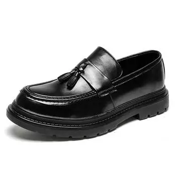 Весенние мужские черные пенни-лоферы Повседневная обувь на толстой подошве Мужские деловые туфли в английском стиле Мужские лоферы Мокасины 38