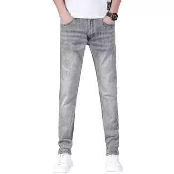 Весенние мужские джинсы, узкие эластичные брюки, мужские корейские брюки 28