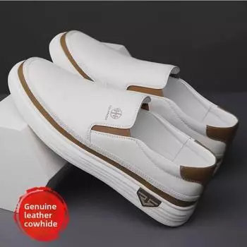 Весенние мужские кроссовки из натуральной кожи 2024 года — модные, нескользящие, с мягкой подошвой, повседневные модные туфли 47