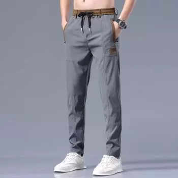 Весенние мужские модные повседневные брюки-карго большого размера со шнуровкой XXXXXL чёрный