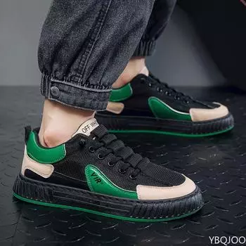 Весенние мужские новые дышащие парусиновые модные универсальные спортивные и развлекательные кроссовки для сноуборда с нескользящей толстой подошвой из вулканизированной стали 39