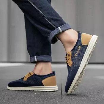 Весенние мужские парусиновые туфли, легкие и дышащие повседневные мужские туфли большого размера, мокасины с одной педалью 39