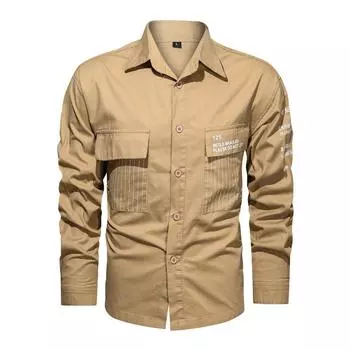 Весенние мужские рубашки с длинными рукавами, повседневная рабочая одежда, модные, красивые повседневные топы, универсальные топы и куртки. M