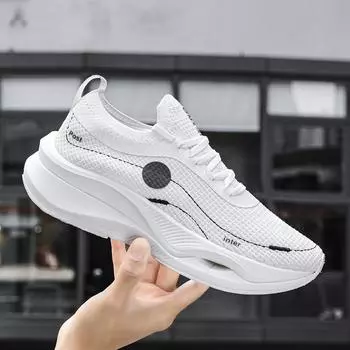 Весенние мужские свободные кроссовки для женщин с мягкой подошвой, амортизирующие кроссовки для бега, сетчатые дышащие кроссовки с носком, мужские кроссовки для ходьбы 36