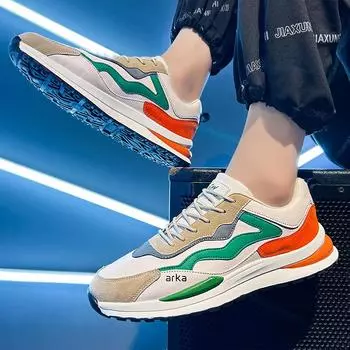 Весенние мужские туфли больших размеров из кожи, модные трендовые туфли Daddy Shoes, мужские кроссовки в повседневном стиле 39