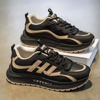 Весенние мужские туфли, новые, на толстой подошве, увеличивающие рост, спортивная обувь, универсальные, простые, повседневные, папины туфли, дышащие и легкие, мужская обувь Forrest Gump 39