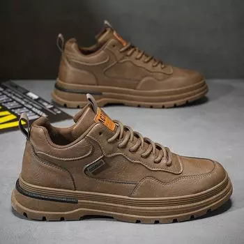 Весенние мужские защитные рабочие туфли классические нескользящие водонепроницаемые повседневные кроссовки с мягкой подошвой мужские деловые кожаные туфли Zapatos De Hombre 39 коричневый
