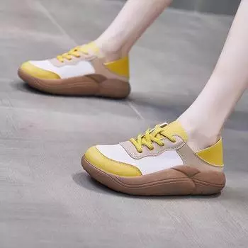 Весенние новинки, модные белые туфли для студенток, повседневная обувь на платформе, женская обувь 35