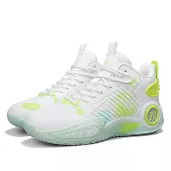 Весенние новые баскетбольные кроссовки, мужская спортивная обувь, мужская обувь с круглым носком, дышащая повседневная обувь с отверстиями, студенческая обувь для соревнований 36 бежевый