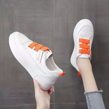 Весенние новые белые туфли женские кожаные на платформе с низким вырезом студенческие туфли на липучке с мягкой подошвой в стиле вестерн для скейтбординга модные 36 зелёный