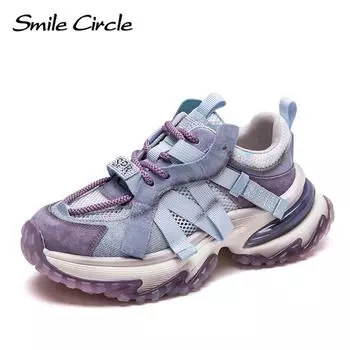 Весенние новые цветные кроссовки с яркими бриллиантами и дышащей сеткой, неуклюжие кроссовки с нишей и ветровой подсветкой, роскошная модная женская обувь 35 синий