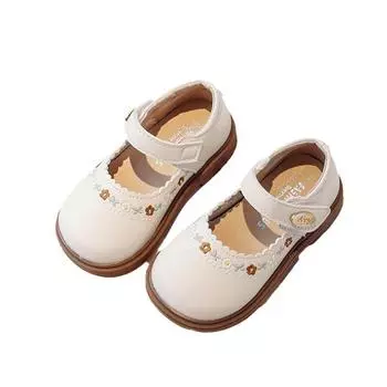 Весенние новые детские туфли принцессы на мягкой подошве для девочек, нескользящие женские туфли для малышей, маленькие и средние одинарные туфли для девочек 21 бежевый