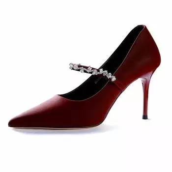 Весенние новые французские туфли со стразами на высоком каблуке, белые туфли из лакированной кожи, женские свадебные туфли-лодочки 35