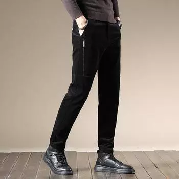 Весенние новые корейские модные прямые повседневные брюки-трубы, вельветовые повседневные брюки, мужские легкие деловые брюки, мужская одежда 28