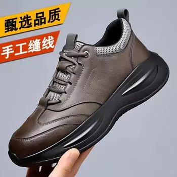 Весенние новые кожаные мужские туфли, модные повседневные кожаные туфли, модные черные мужские кроссовки 38