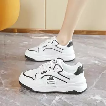 Весенние новые маленькие белые туфли женские универсальные спортивные и повседневные туфли для папы обувь для доски прилив весенний стиль взрыв 35 чёрный