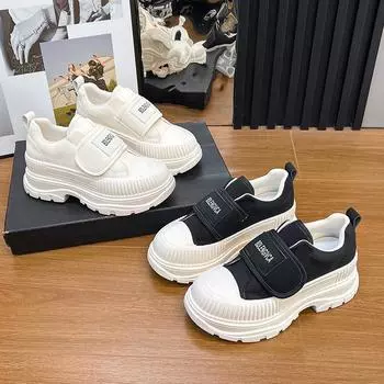 Весенние новые маленькие белые туфли женские туфли для серфинга в корейской версии повседневные универсальные туфли на толстой подошве с низким верхом для студентов 35