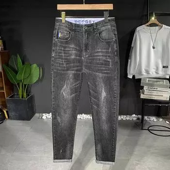 Весенние новые модные брендовые брюки Harlan, джинсы для мужчин, высококачественные свободные эластичные повседневные универсальные брюки маленькой ноги 28