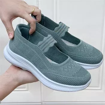 Весенние новые модные дышащие туфли для ходьбы с неглубоким вырезом для женщин среднего и пожилого возраста Size 36