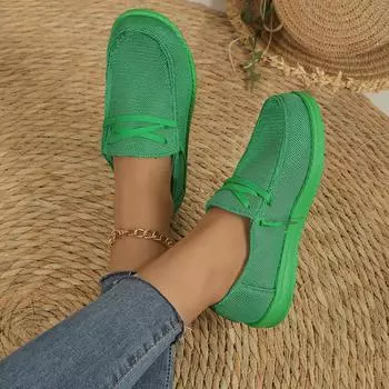 Весенние новые модные повседневные туфли на плоской подошве для женщин, размер плюс 44, удобные рабочие дышащие кроссовки для женщин 36 чёрный