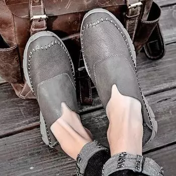 Весенние новые модные повседневные туфли с одной педалью, деловые повседневные кожаные туфли для мужчин, туфли для папы 38