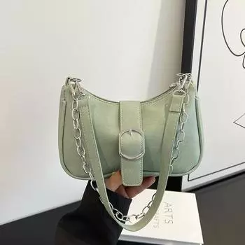 Весенние новые модные женские квадратные сумки в корейском стиле, однотонная текстурированная сумка на одно плечо, универсальная сумка из искусственной кожи через плечо (20cm<Max Length<30cm)