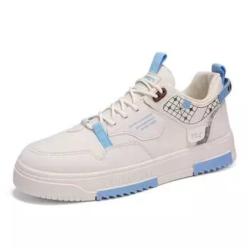 Весенние новые мужские кожаные кроссовки для сноуборда. Модные туфли для подростков и студентов. Маленькие белые туфли. Низкая спортивная и любительская обувь. 39 белый