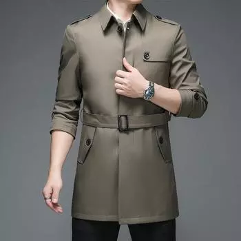 Весенние новые мужские куртки, ветровки для молодежи и среднего возраста, деловые повседневные куртки средней длины, куртки с лацканами, модные M